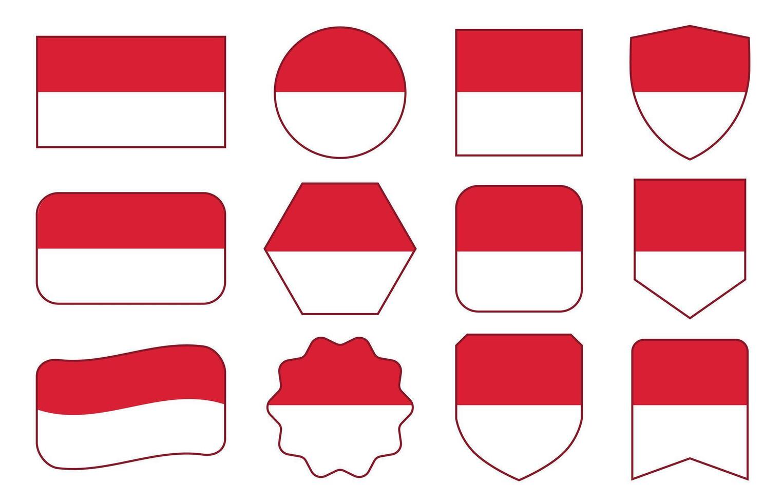 Flag of Poland in modern abstract shapes, waving, badge, design template vector