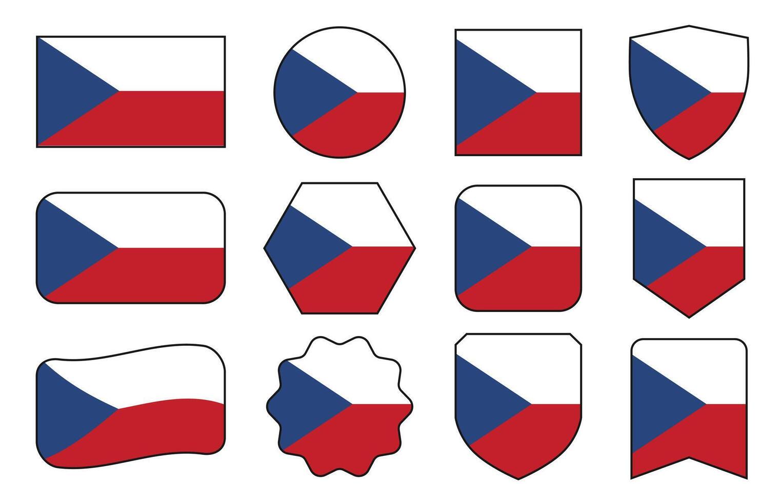 Flag of Philippine in modern abstract shapes, waving, badge, design template vector