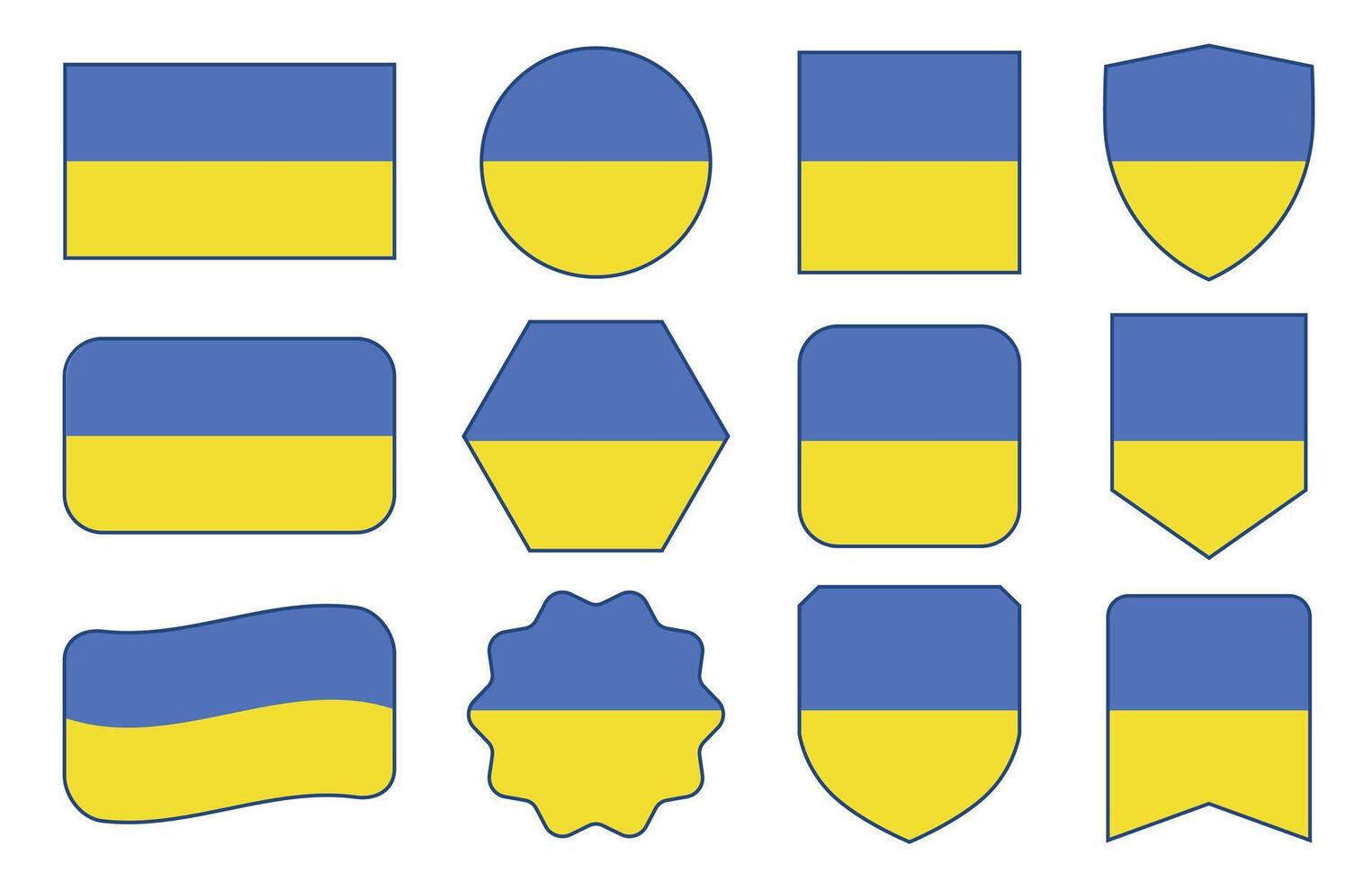 bandera de Ucrania en moderno resumen formas, ondulación, insignia, diseño modelo vector