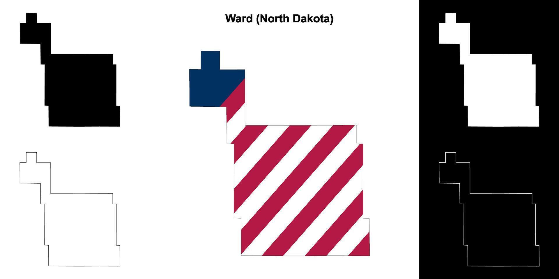 sala condado, norte Dakota contorno mapa conjunto vector