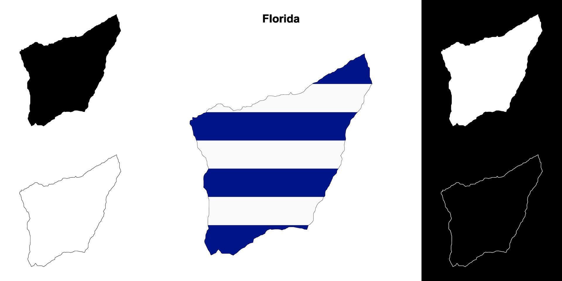 Florida department outline map set vector