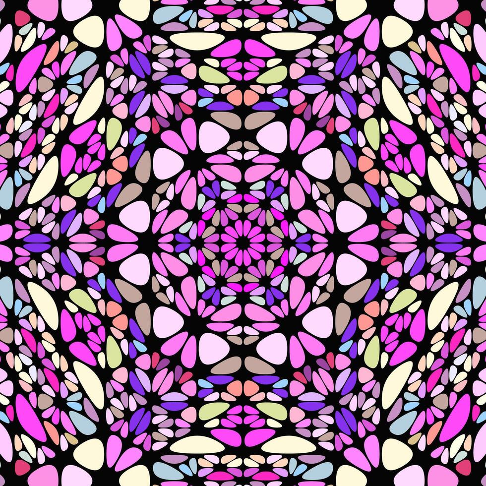 Geometrical colorful abstract circular floral mosaic background design vector