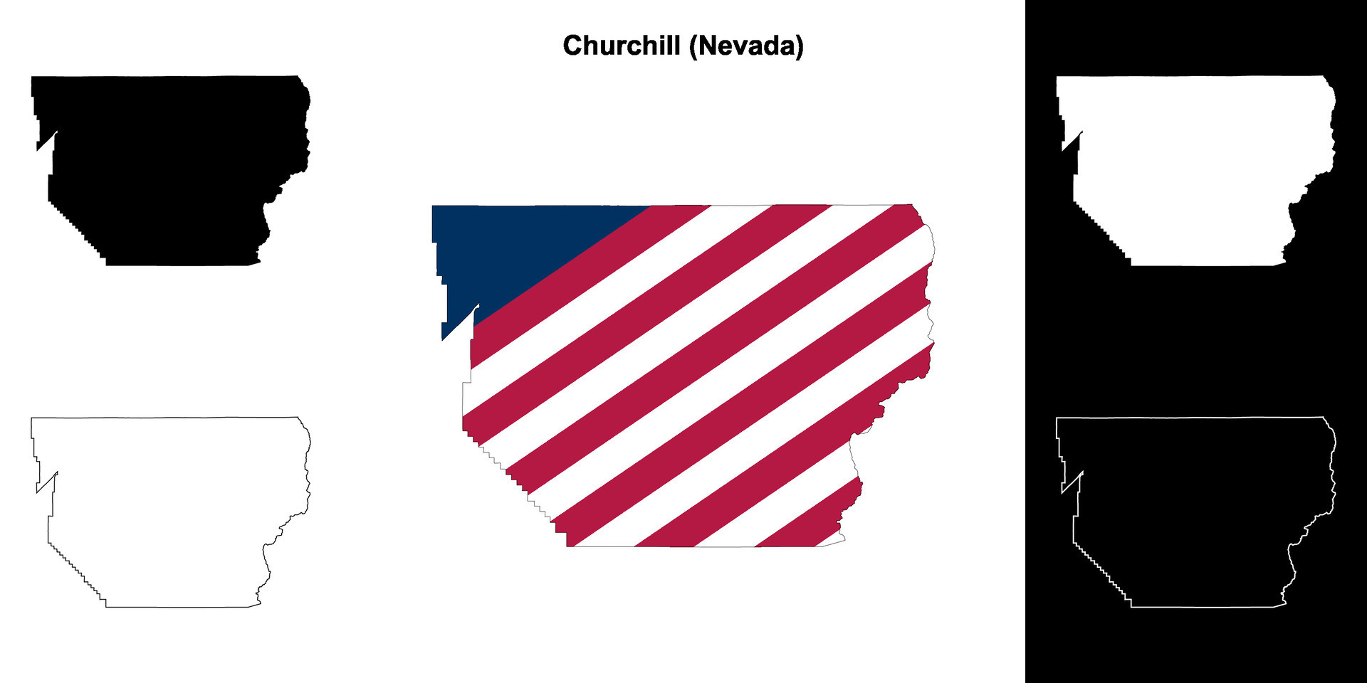 Churchill County, Nevada outline map set 44010905 Vector Art at Vecteezy