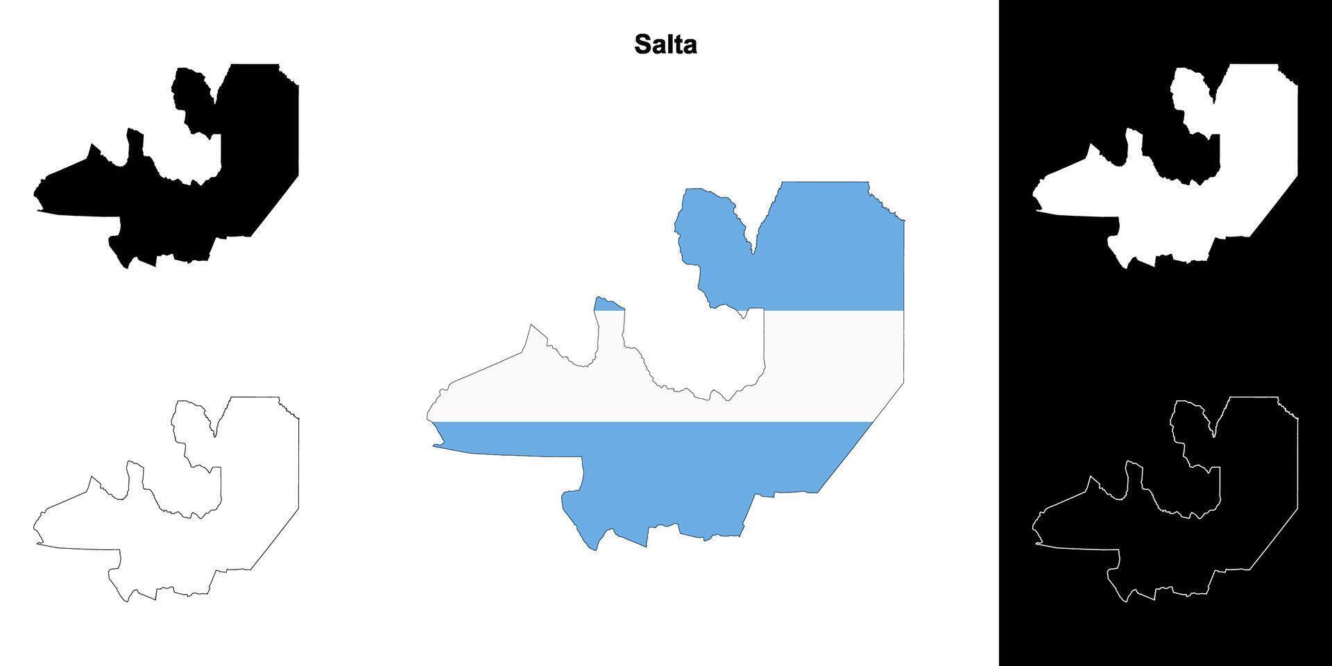 salta provincia contorno mapa conjunto vector