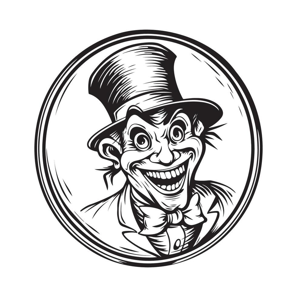 Clown head Mascot Logo design art on white background vector