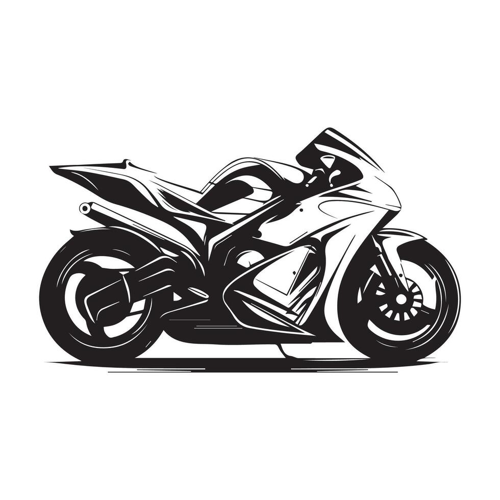 Sport Bike Image, Silhouette, design on white Background vector