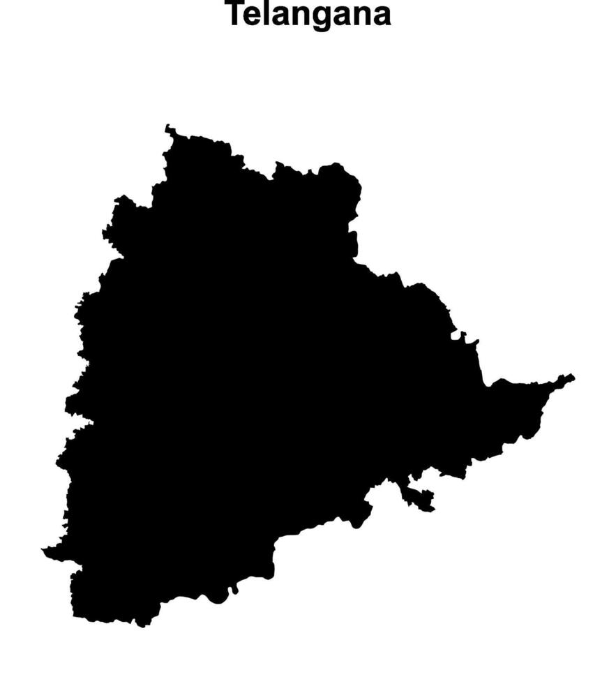 telangana estado blanco contorno mapa vector