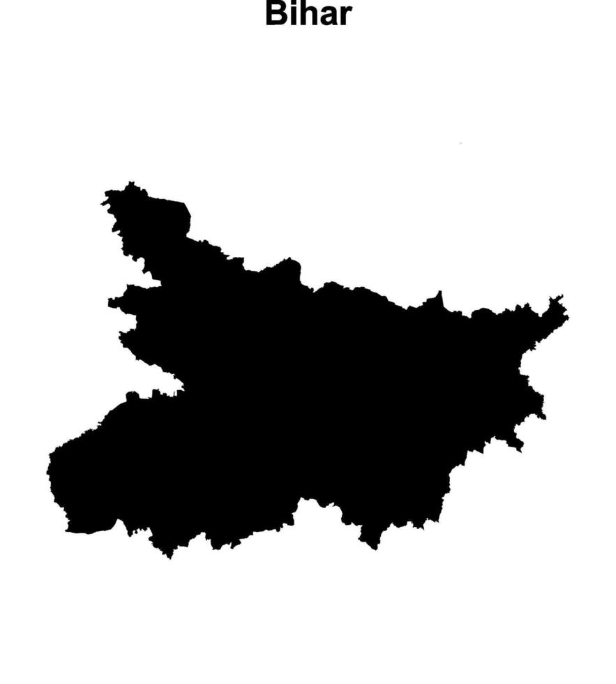 Bihar state blank outline map vector