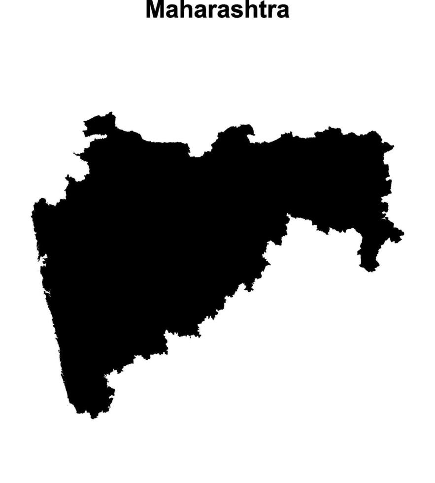 Maharashtra state blank outline map vector
