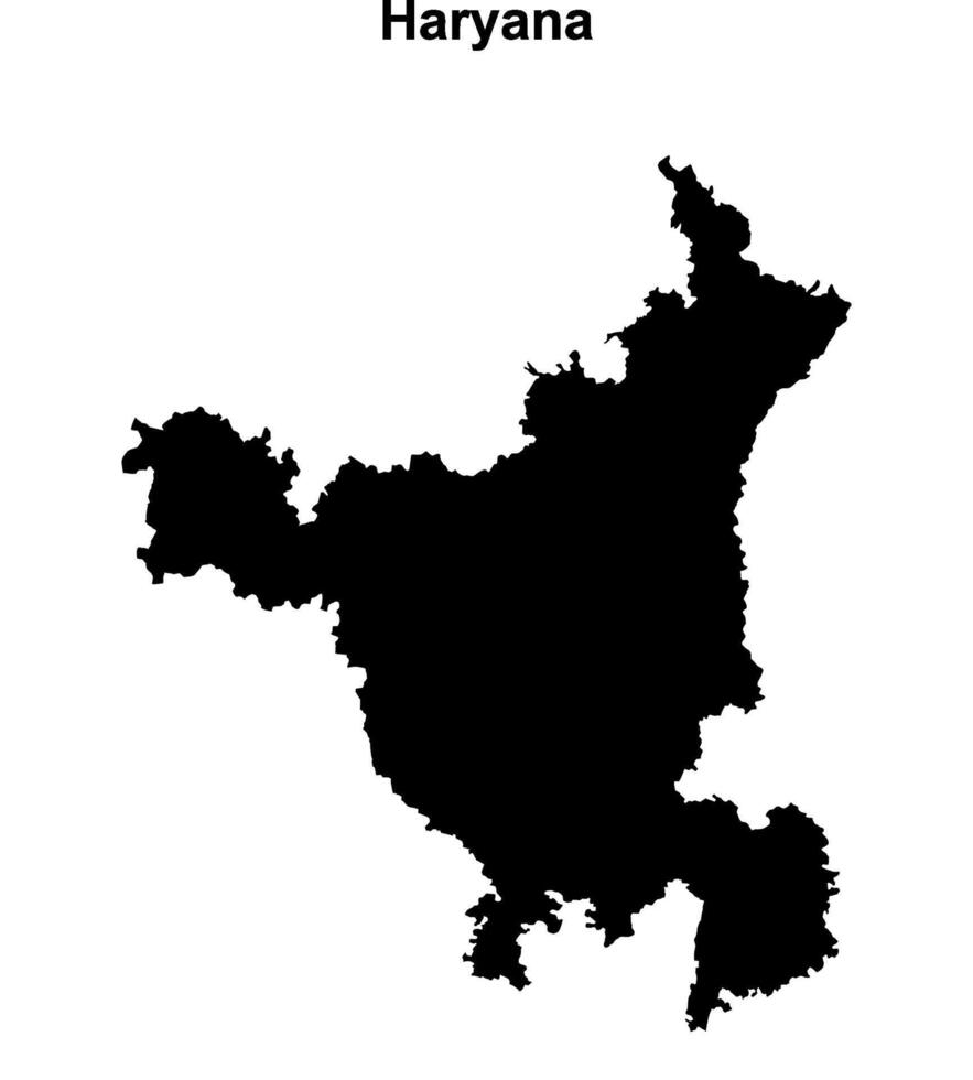 Haryana state blank outline map vector
