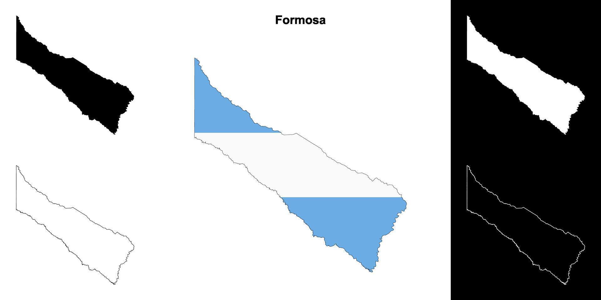 Formosa province outline map set vector