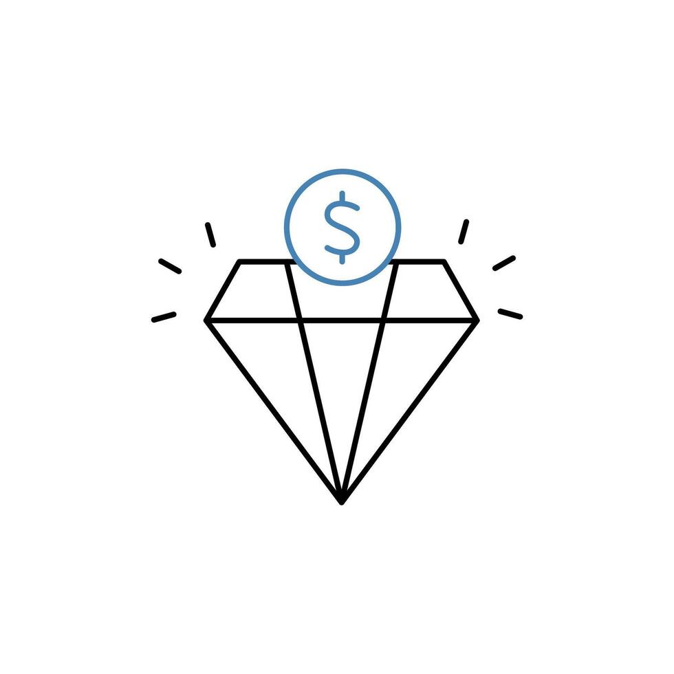 value concept line icon. Simple element illustration. value concept outline symbol design. vector