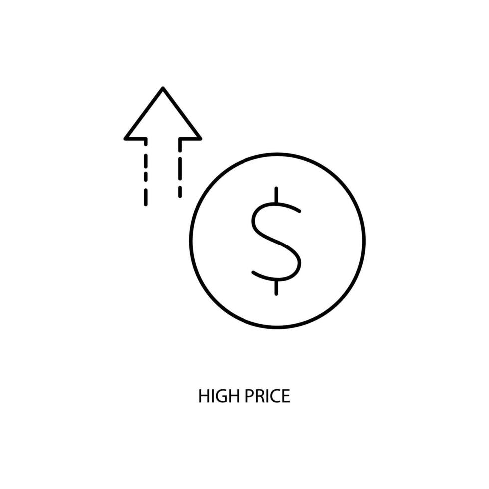 high price concept line icon. Simple element illustration. high price concept outline symbol design. vector