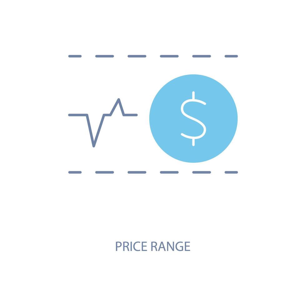 price range concept line icon. Simple element illustration. price range concept outline symbol design. vector