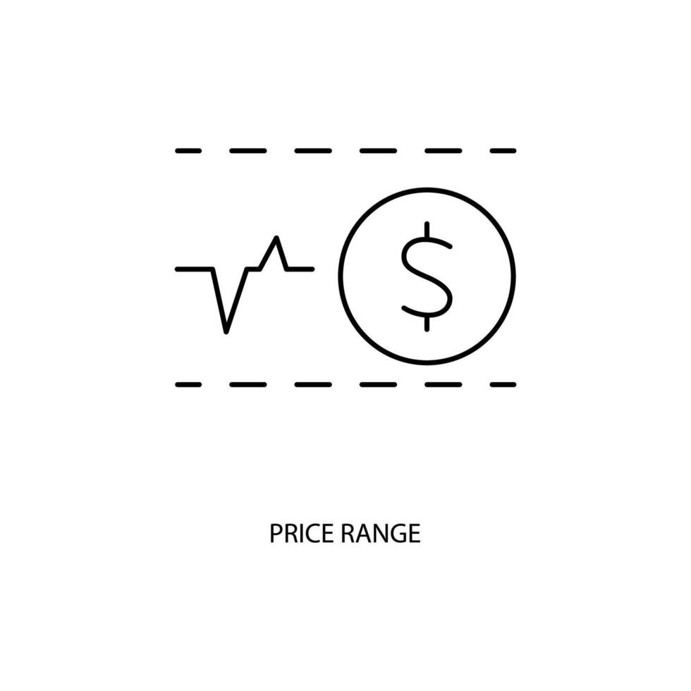 price range concept line icon. Simple element illustration. price range concept outline symbol design. vector