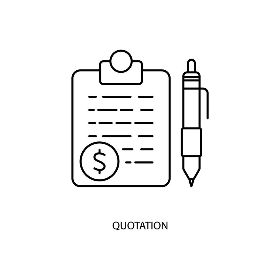 quotation concept line icon. Simple element illustration. quotation concept outline symbol design. vector
