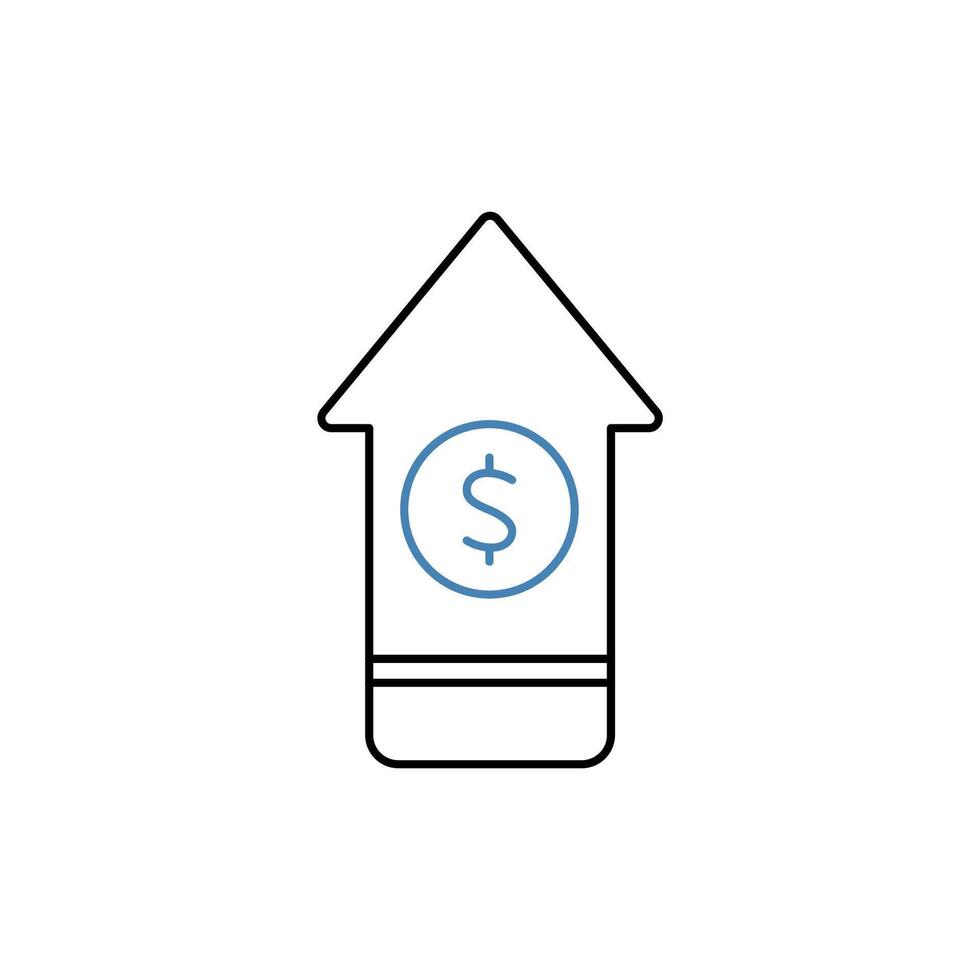 price increase concept line icon. Simple element illustration. price increase concept outline symbol design. vector