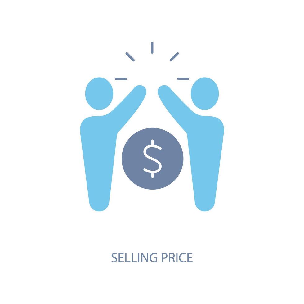 selling price concept line icon. Simple element illustration. selling price concept outline symbol design. vector