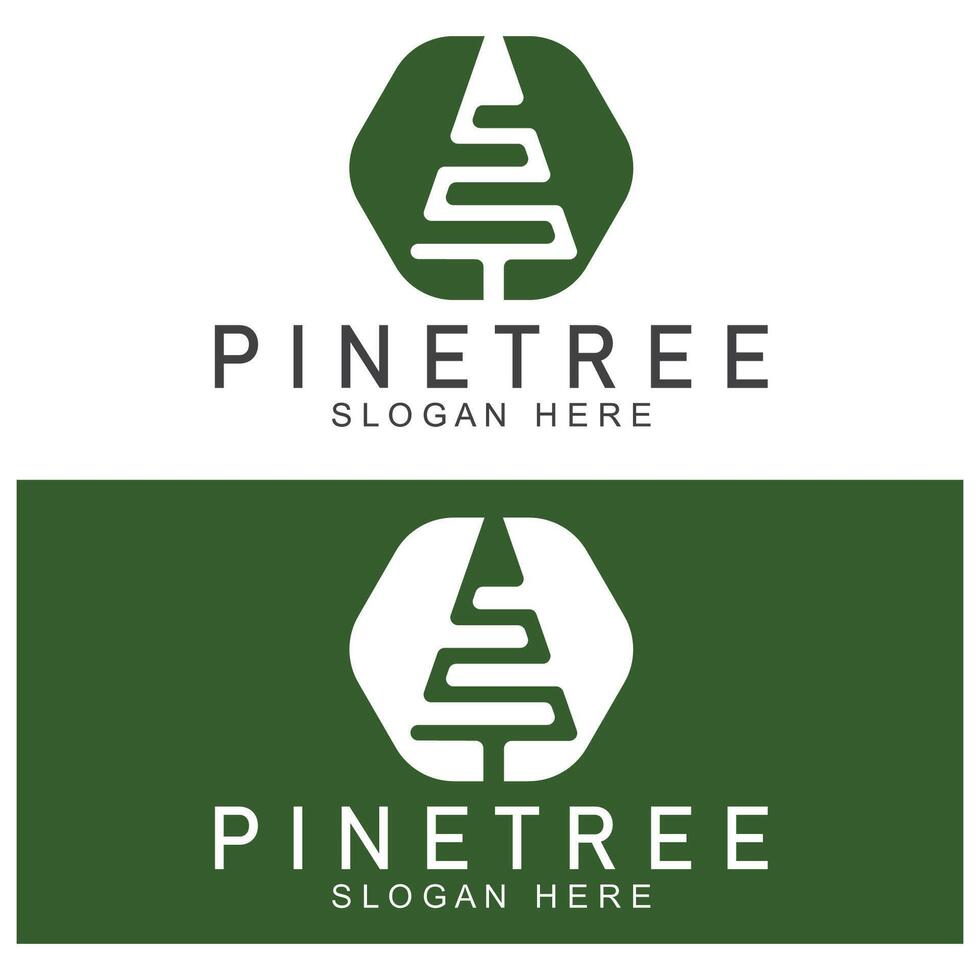 simple pine or fir tree logo pine house evergreen.for pine forest adventurers camping nature badges and business. vector