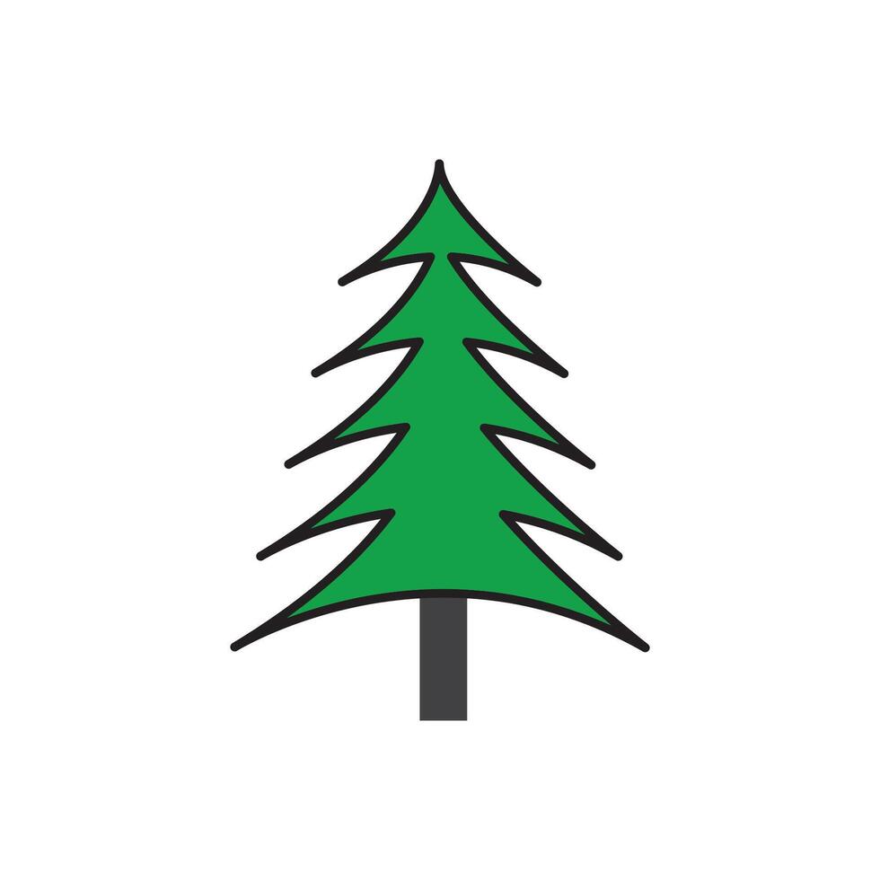 simple pine or fir tree logo pine house evergreen.for pine forest adventurers camping nature badges and business. vector