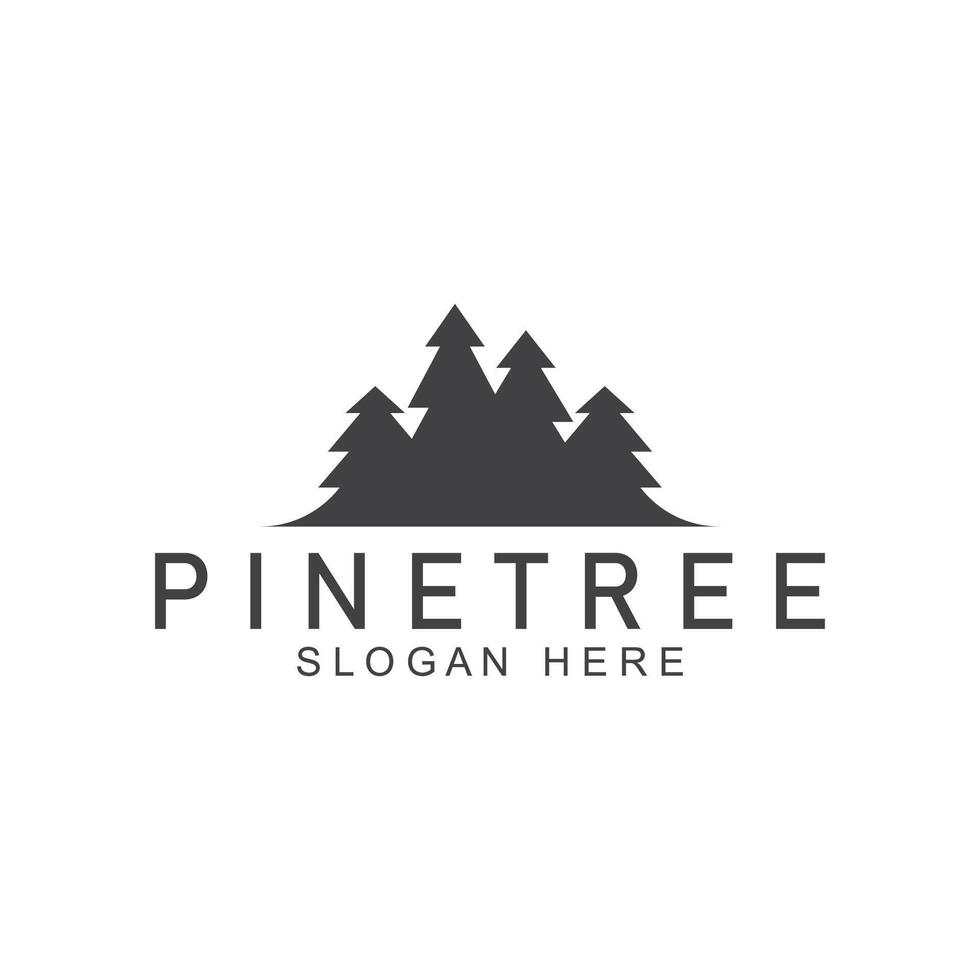 simple pine or fir tree logo pine house evergreen.for pine forest adventurers camping nature badges and business. vector