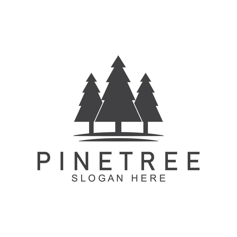 simple pine or fir tree logo pine house evergreen.for pine forest adventurers camping nature badges and business. vector