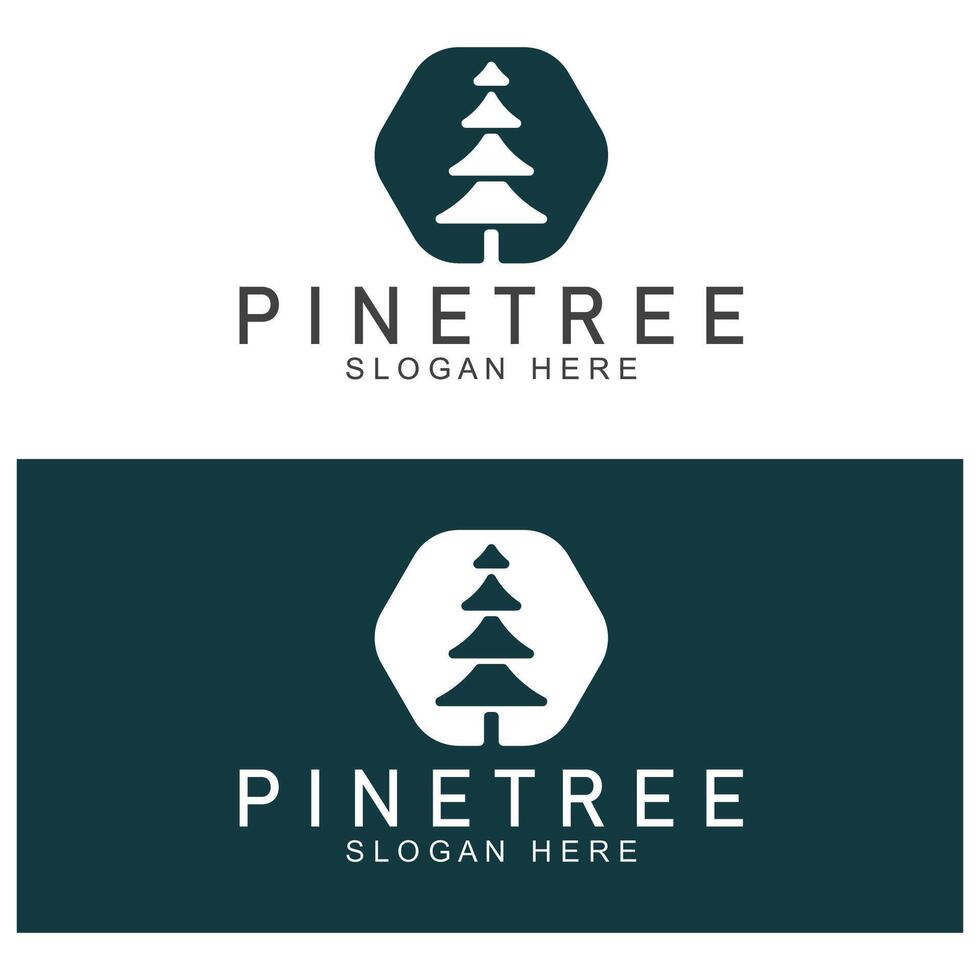 simple pine or fir tree logo pine house evergreen.for pine forest adventurers camping nature badges and business. vector