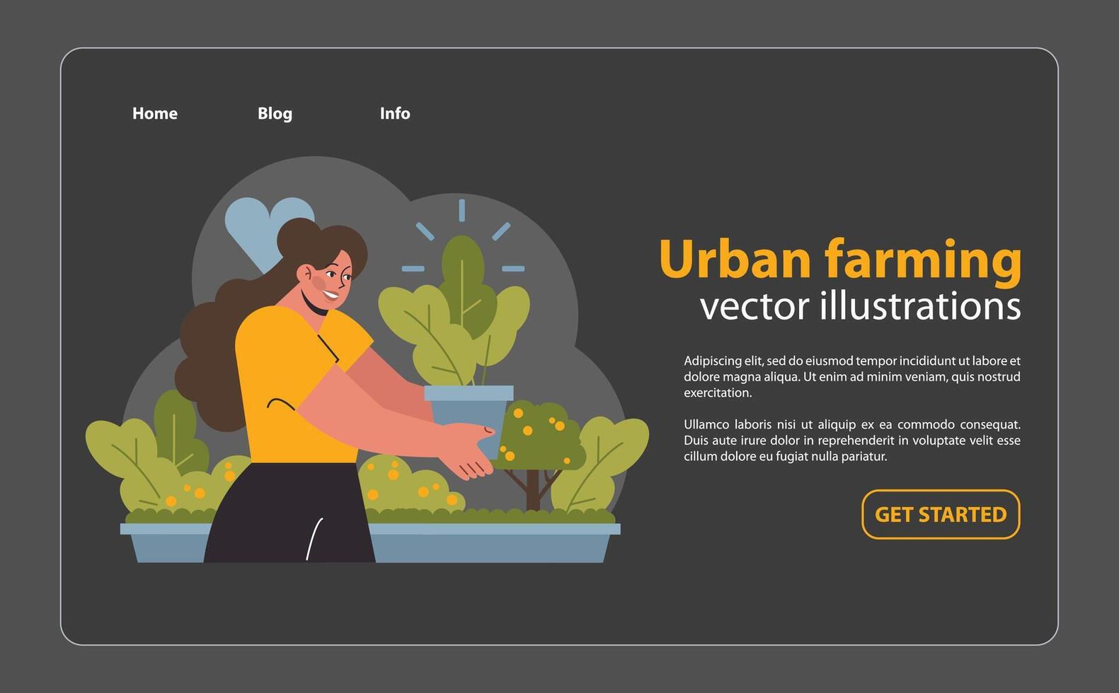 Urban farming concept. Flat illustration vector