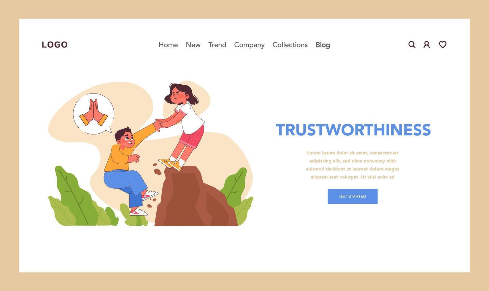 Trustworthiness concept. Flat illustration vector