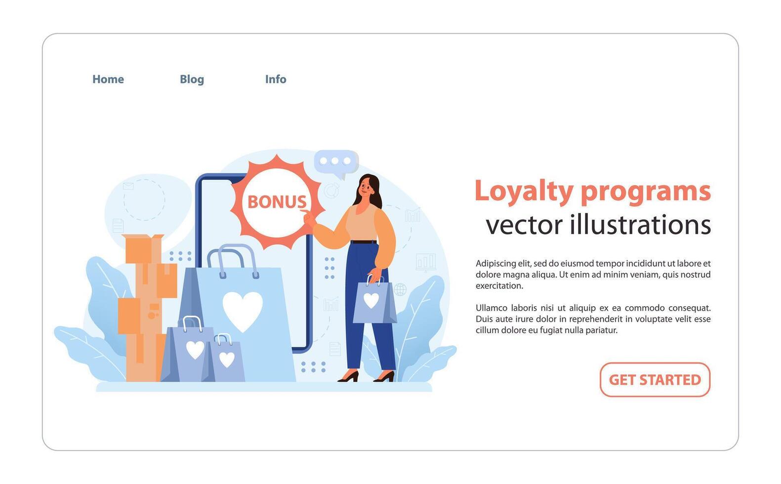 Loyalty program rewards. Flat illustration vector