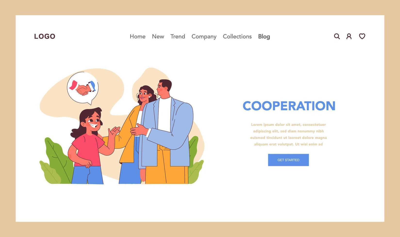 Cooperation concept. Flat illustratio vector