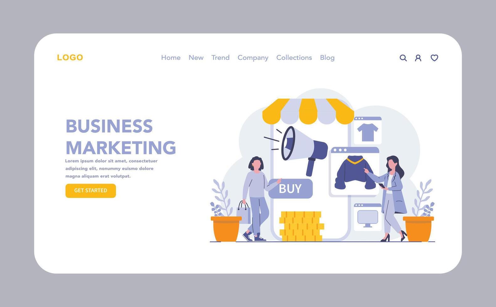 Marketing and customer focus concept. Flat illustration. vector