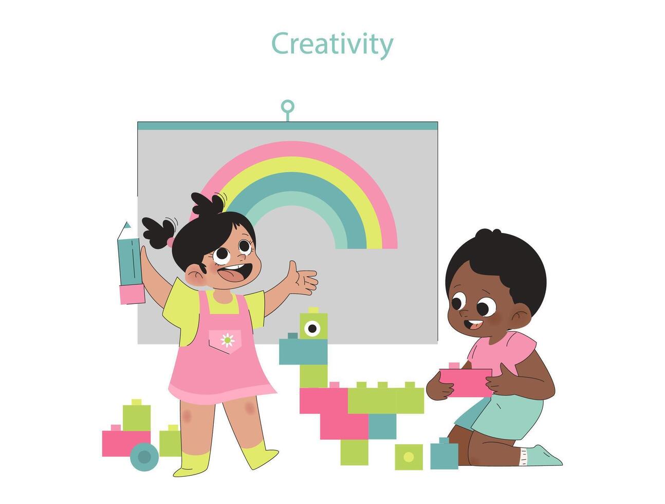 Childhood Creativity set. vector