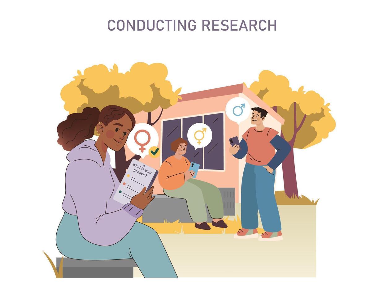 Conducting Research concept. vector