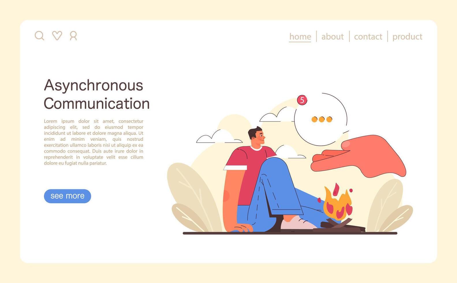 Remote communication concept. Flat illustration vector