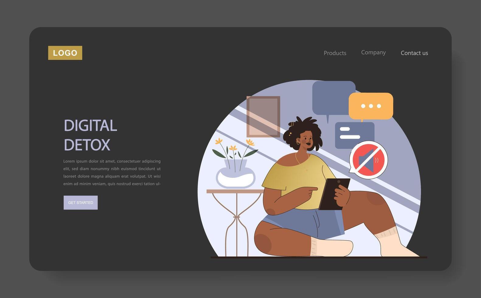 Digital Detox concept. vector