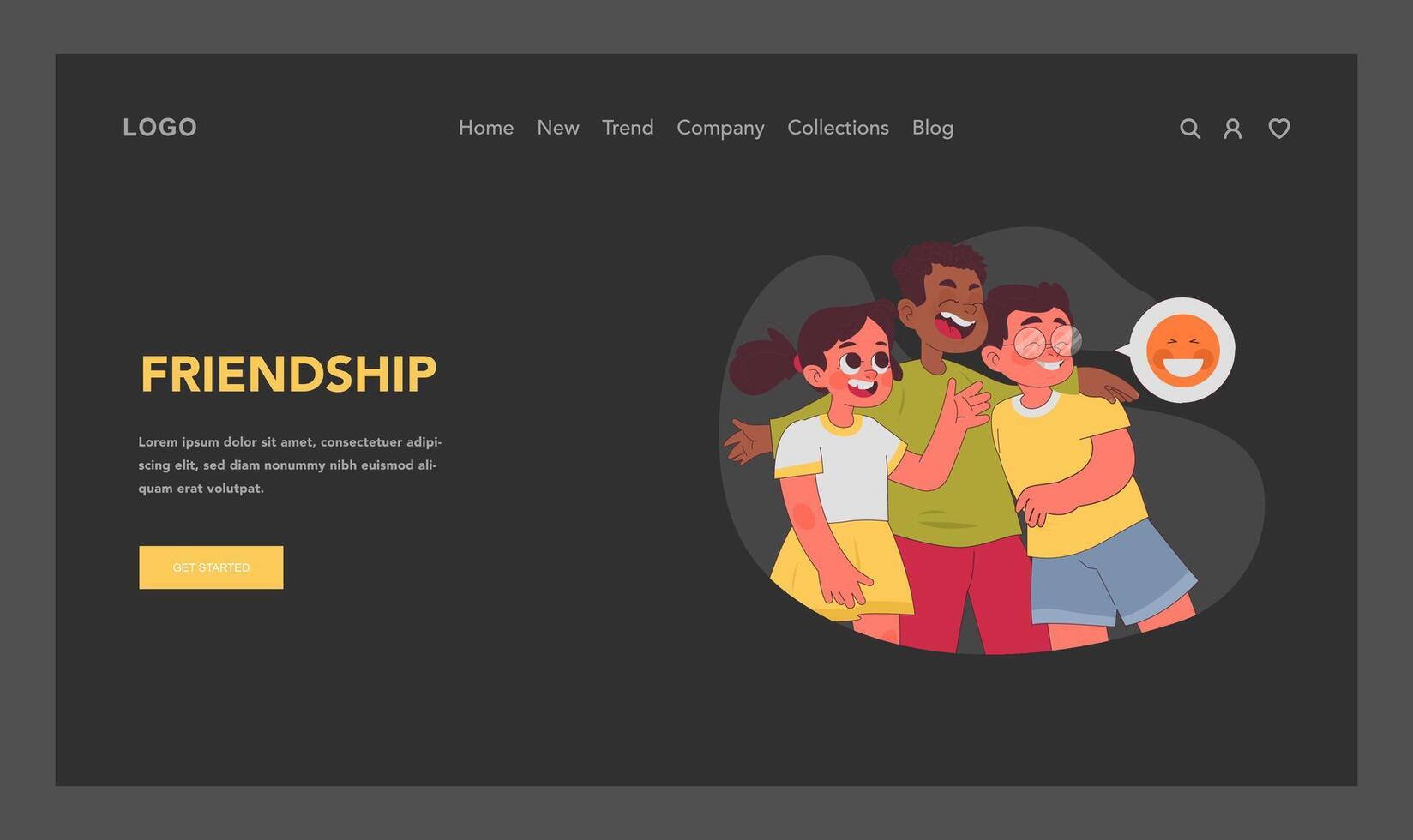 Friendship concept. Flat illustration. vector