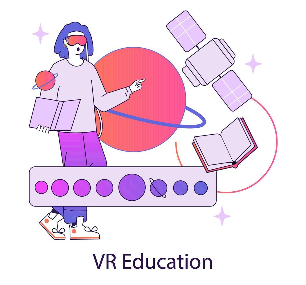 ar and vr2. Flat Illustration vector