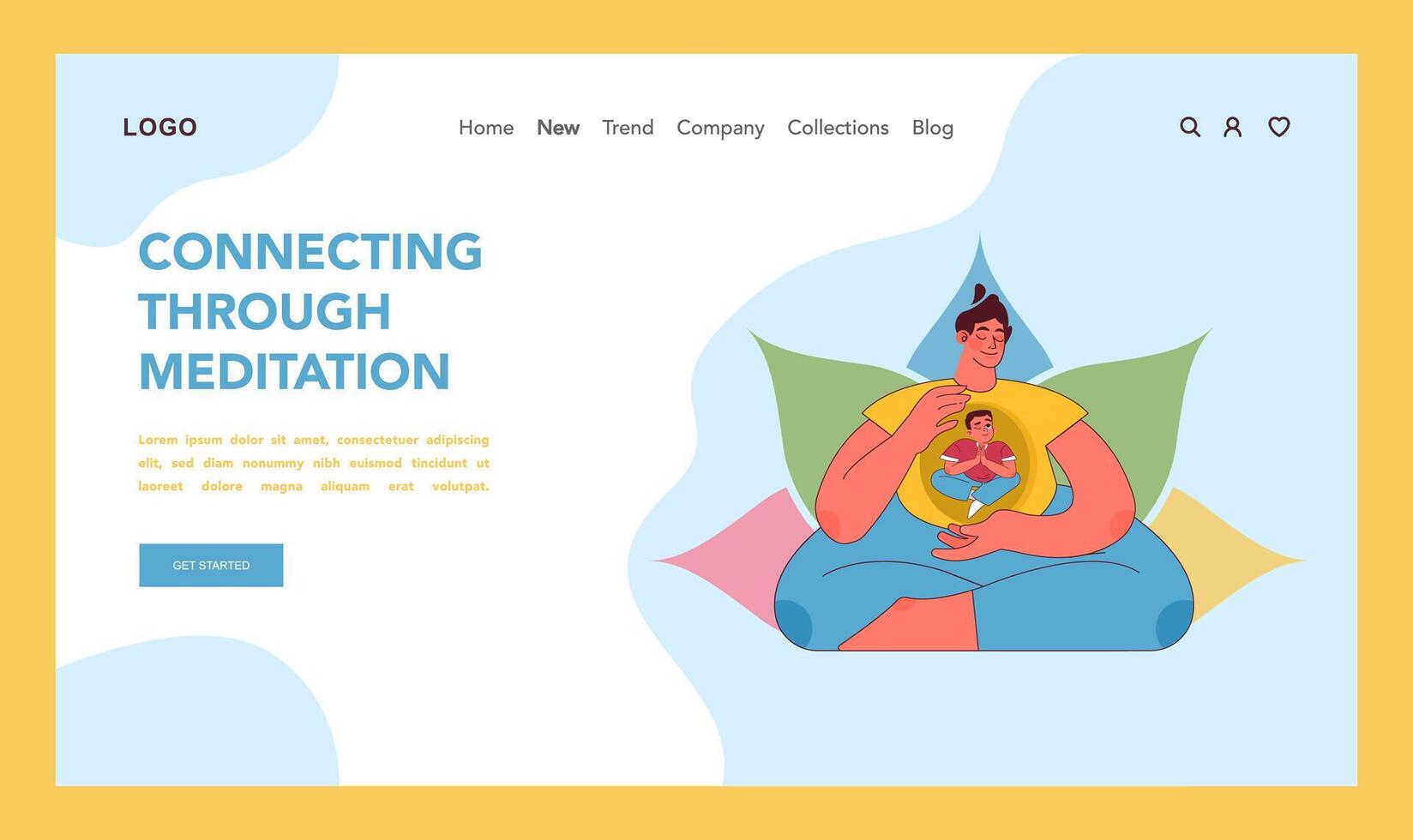 Meditation connection concept. illustration vector
