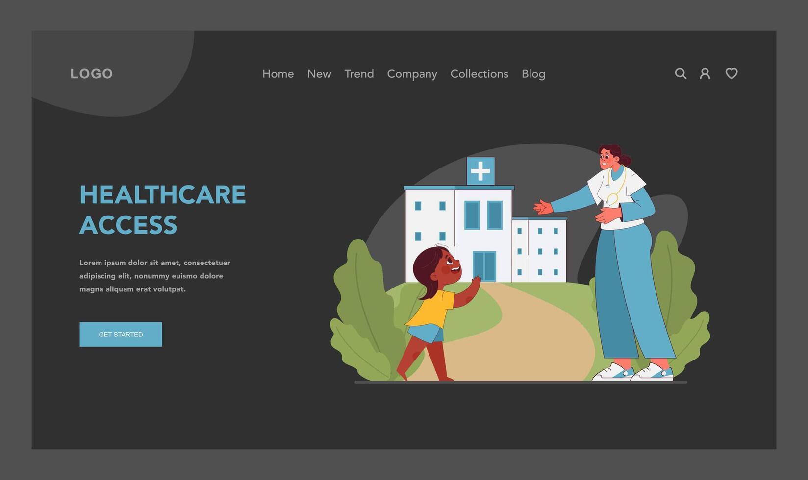 Ensuring healthcare for all children. Flat illustration vector
