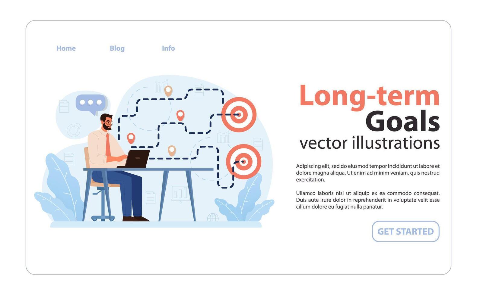 Long-term Goals concept. Flat illustration. vector