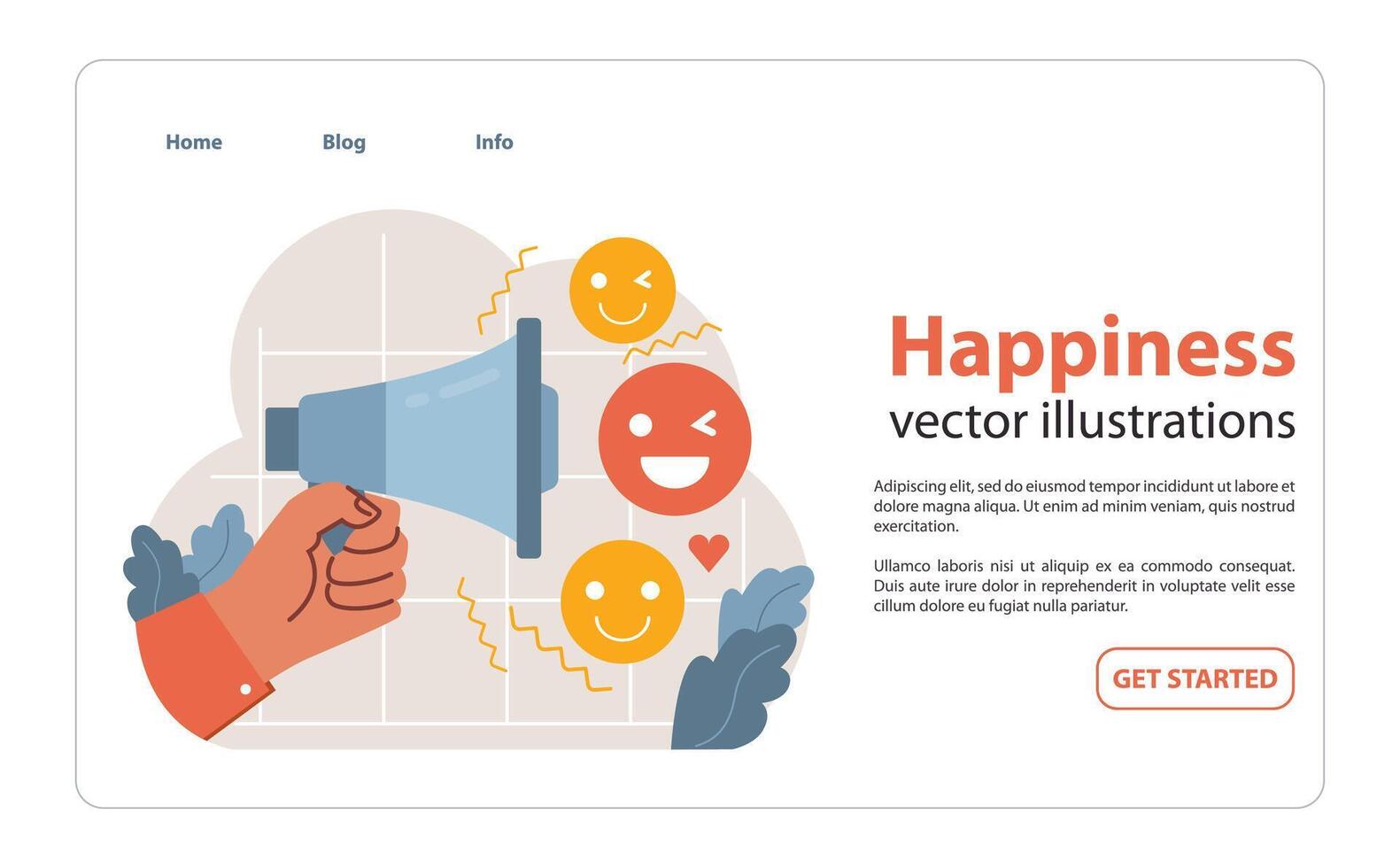 Spreading joy through voice. Flat illustration vector