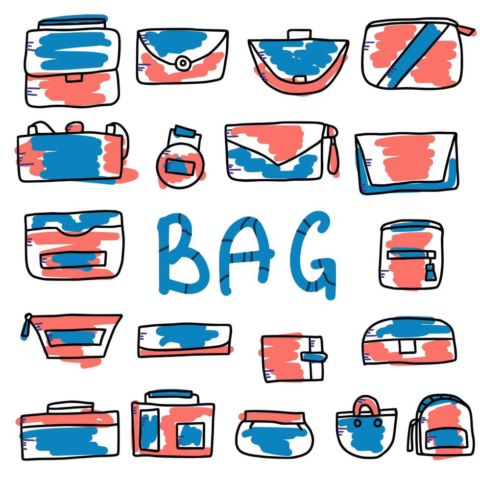 Set of handbags. design illustration. vector