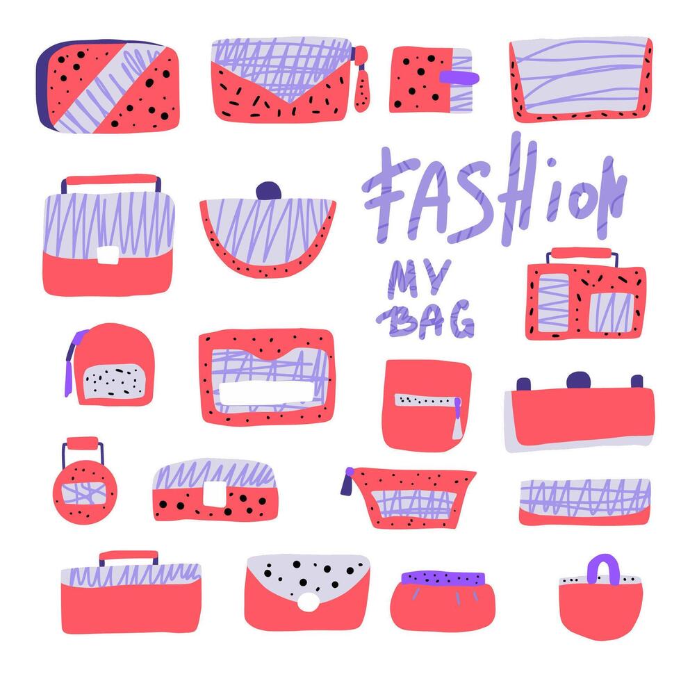 Set of handbags. design illustration. vector