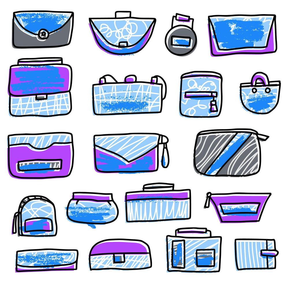 Set of handbags. design illustration. vector