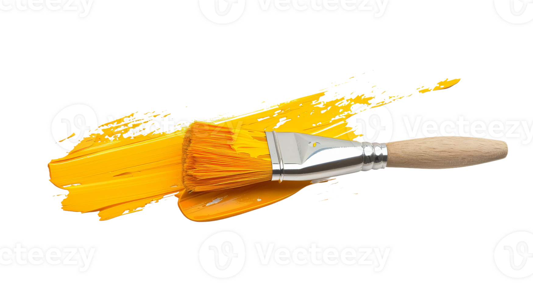 Orange Yellow Brush on Transparent Background, Format png