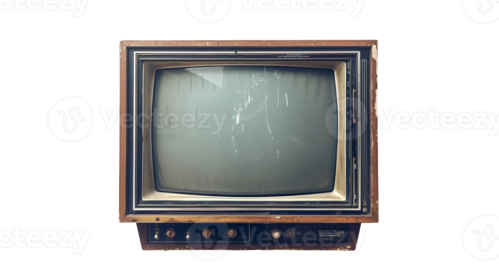 Retro Old Television on Transparent Background, Format png