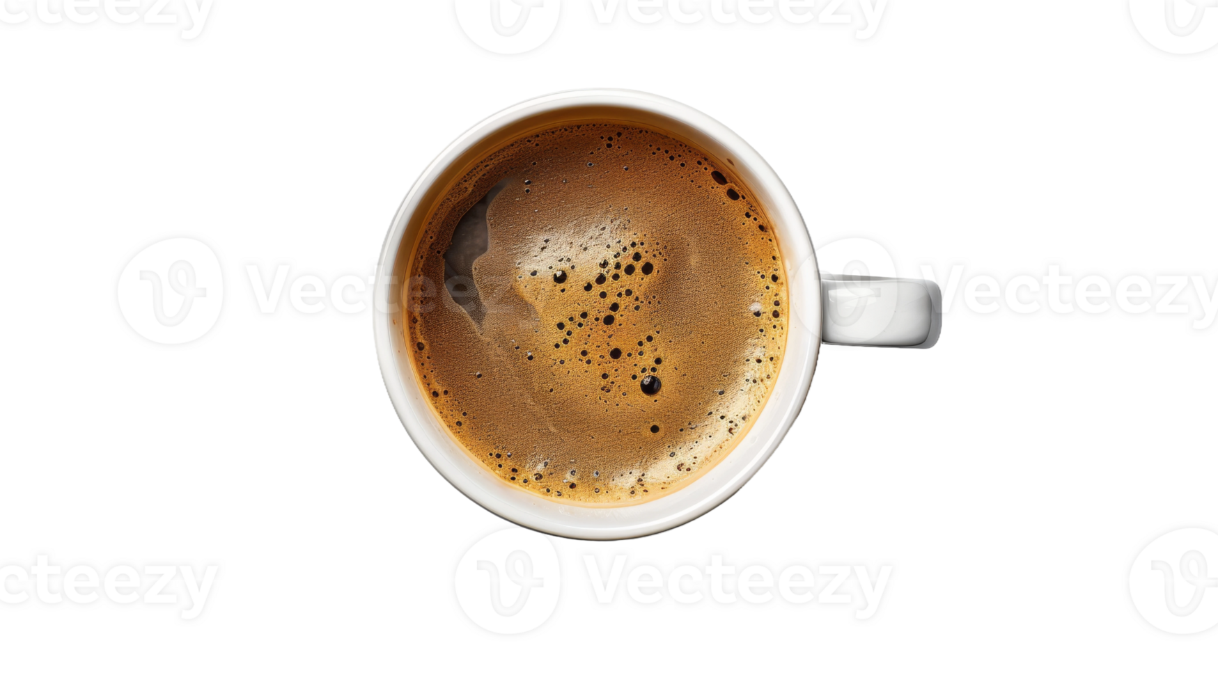 Top View Coffee Cup on Transparent Background, Format png