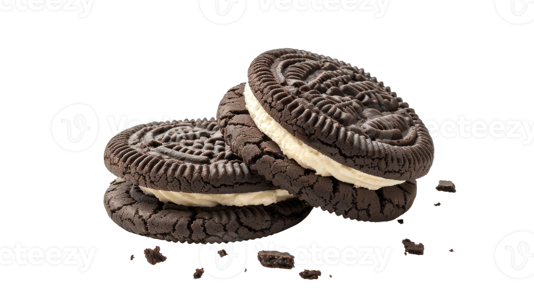 Cookies and Cream Front View on Transparent Background, Format png