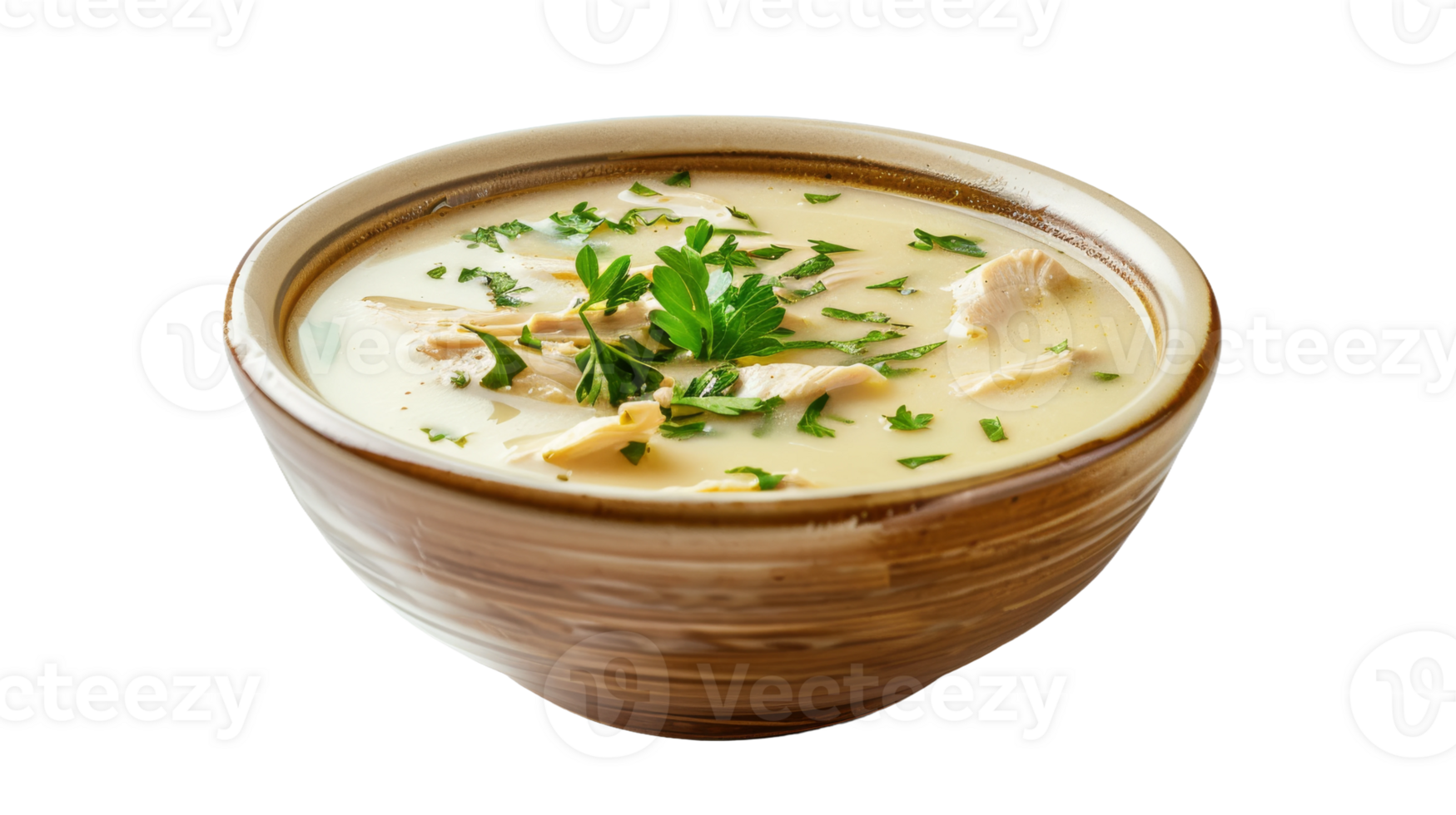 Creamy Chicken Soup on Transparent Background, Format png